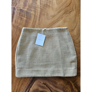 NWT Women's Endless Rose Tan Tweed Mini Skirt Size Small
